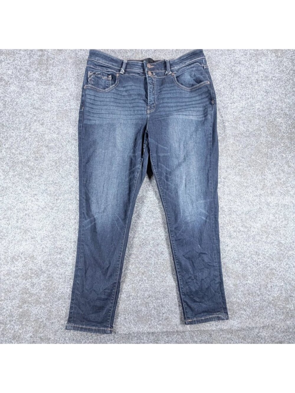 Buckle Black Ankle Skinny Jeans Womens 34x27 Blue Curvy Fit Stretch High Rise